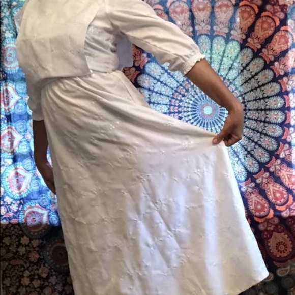 Vintage Prairie GUNNE SAX White Cotton Dress - Picture 2 of 6